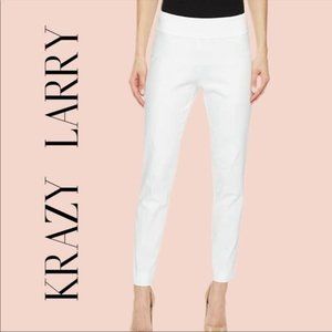 KRAZY LARRY PULL ON ANLKE PANTS IN WHITE 8